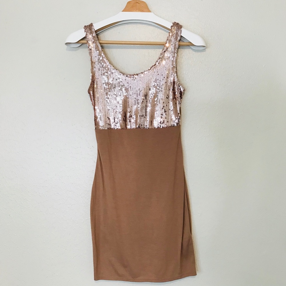 NWOT Brown Sequinned Dress